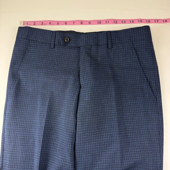 NEW Ted Baker London Pants Mens 31 S Navy Blue Plaid Jerome Dress Pant NWOT - Picture 7 of 10